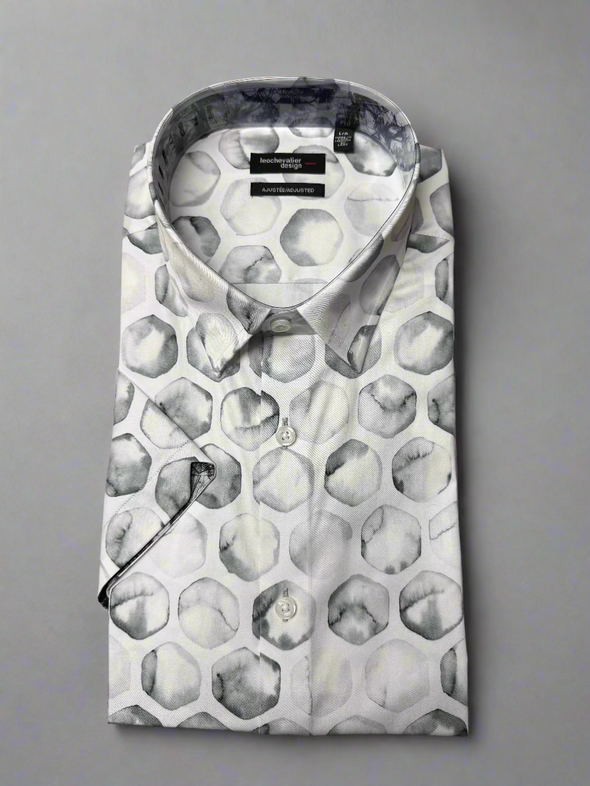 Leo Chevalier Adjusted Fit Short Sleeve Sport Shirt White - 624237 0100
