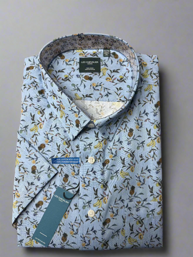 Leo Chevalier Short Sleeve Sport Shirt Light Blue - 624379 1300