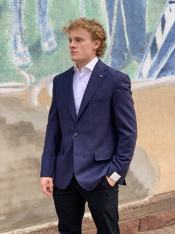 Jack Victor Neat Navy Check Conway Sport Jacket - 1252106 605