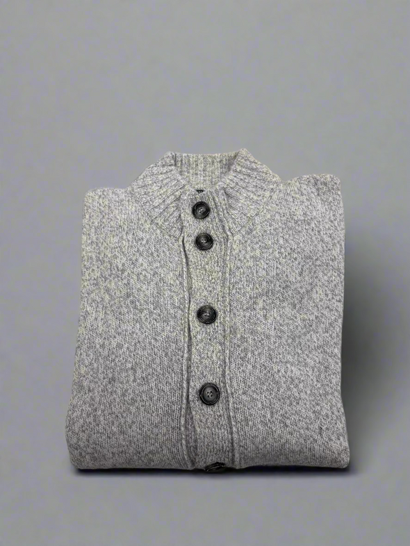 Viyella Full Button Mock Neck Sweater Snow - 557671 0298