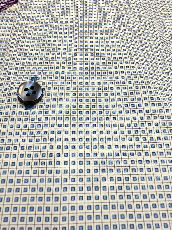 Serica Elite Dress Shirt Blue Print Dress Shirt - EX2574551