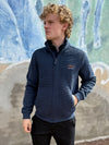 Ethnic Blue Textured Navy Full Zip Sweater - 90030F