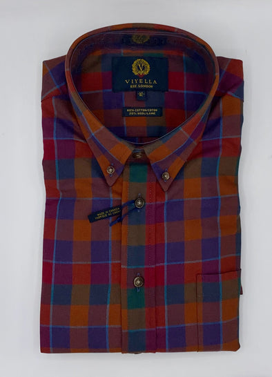 Viyella Cotton/Wool Long Sleeve Sport Shirt - Traditional Fit - 651446-7698