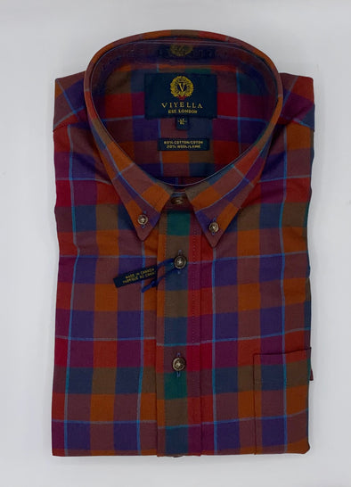 Viyella Cotton/Wool Long Sleeve Sport Shirt - Tall Fit - 651446