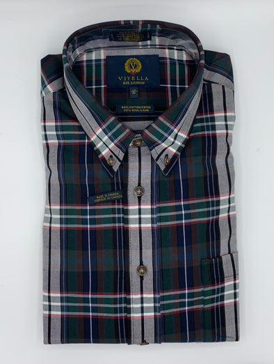 Viyella Cotton/Wool Long Sleeve Sport Shirt - Tall Sizes - 651434 5498