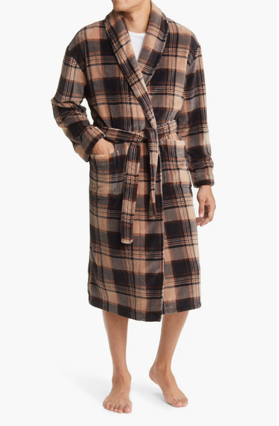 Majestic International Plaid Fleece Shawl Robe - 13023110