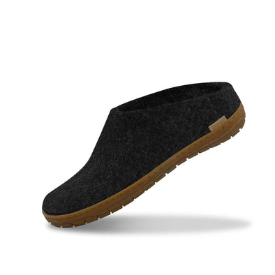 Glerups Slipper: Slip On, Charcoal - Honey Rubber Sole - BR-02-00