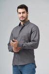 Leo Chevalier Long Sleeve Hidden Button Down Non-Iron Sport Shirt *Tall Sizes* Grey Print - 623450 3698