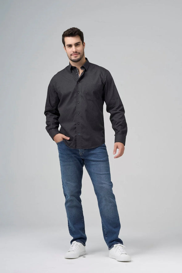 Leo Chevalier Long Sleeve Sport Shirt - Black 623451 0998