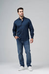 Leo Chevalier Long Sleeve Knit Button Down Sport Shirt *Tall Sizes* Navy - 623495 1998