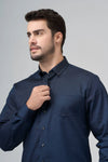 Leo Chevalier Long Sleeve Knit Button Down Sport Shirt *Tall Sizes* Navy - 623495 1998