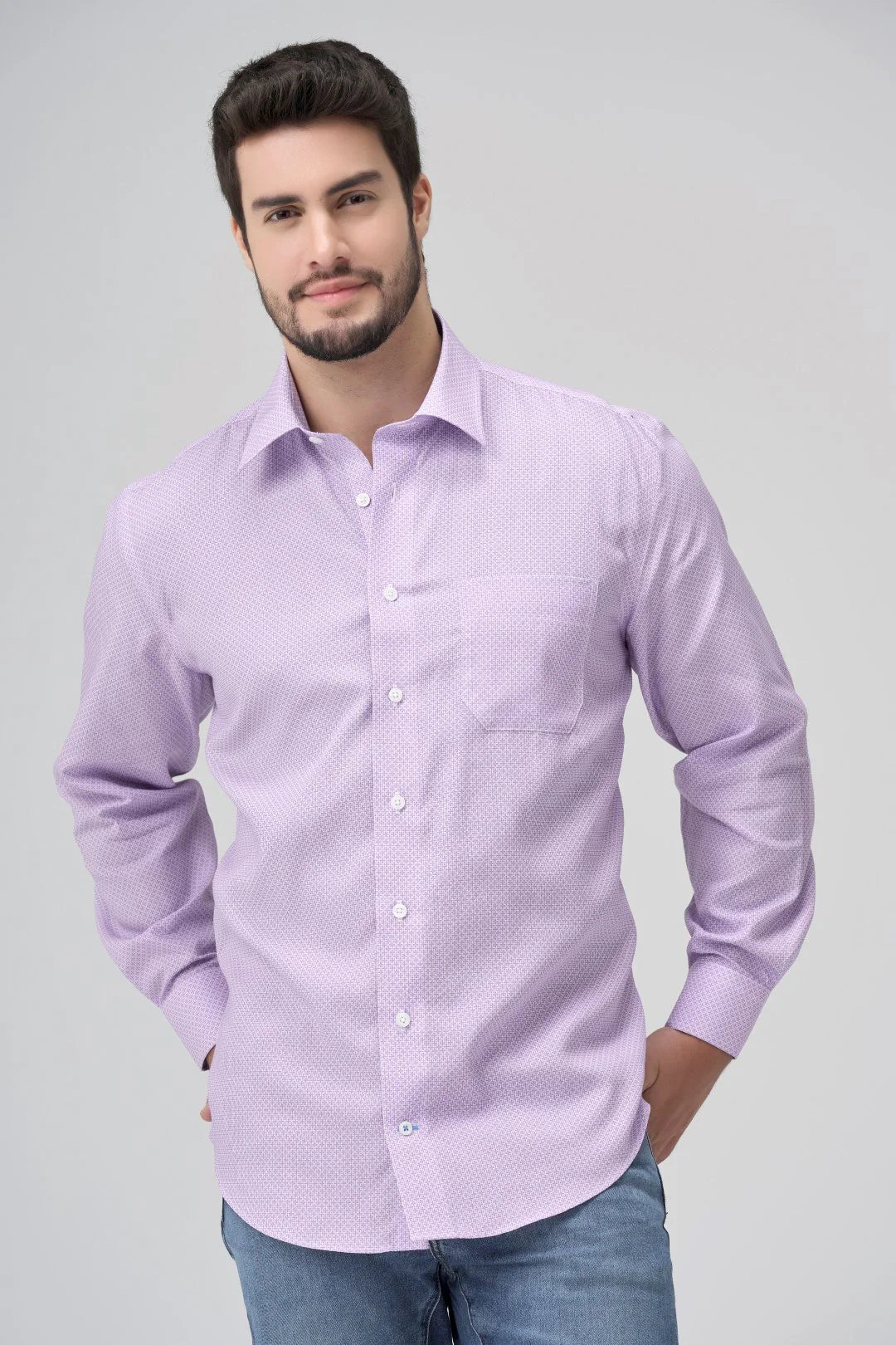 Leo Chevalier 100% Cotton Long Sleeve Dress Shirt Non-Iron Spread Coll Leo Chevalier 100% Cotton Long Sleeve Dress Shirt Non-Iron Spread Coll