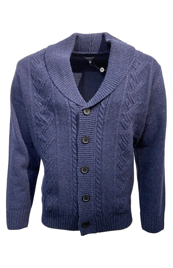 Viyella Button Cardigan  Indigo - 651630 1698