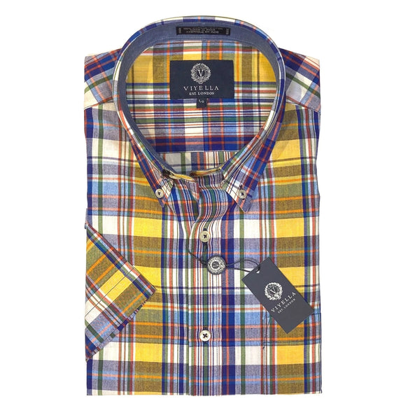 Viyella Madras Short Sleeve Sport Shirt - 650310 - Multiple Patterns