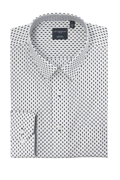 Leo Chevalier White Print Sport Shirt - 621447/QT 0198 Long Sleeve