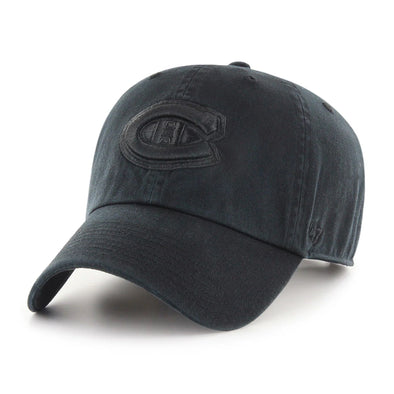 Montreal Canadien's All Black Adjustable Cap '47 CleanUp