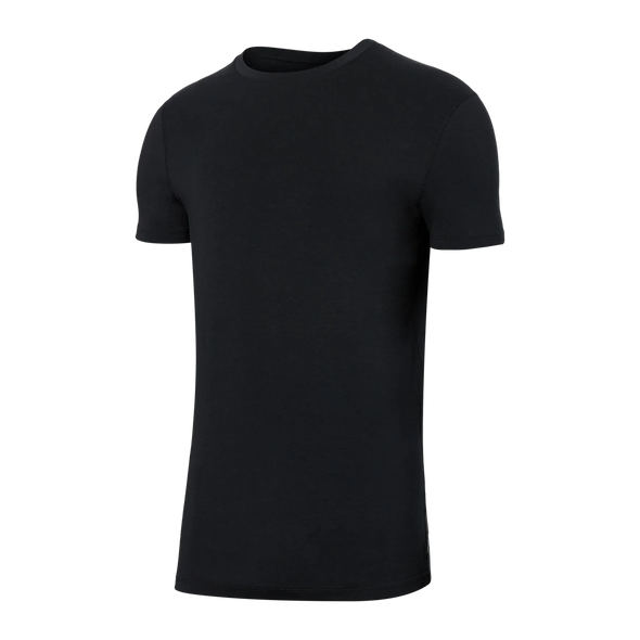 SAXX DropTemp™ Cooling Cotton Short Sleeve Crew Black Undershirt - SXSC44 BLK