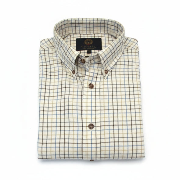 Viyella Sport Shirt - Brown Blue Tattersall (257449)