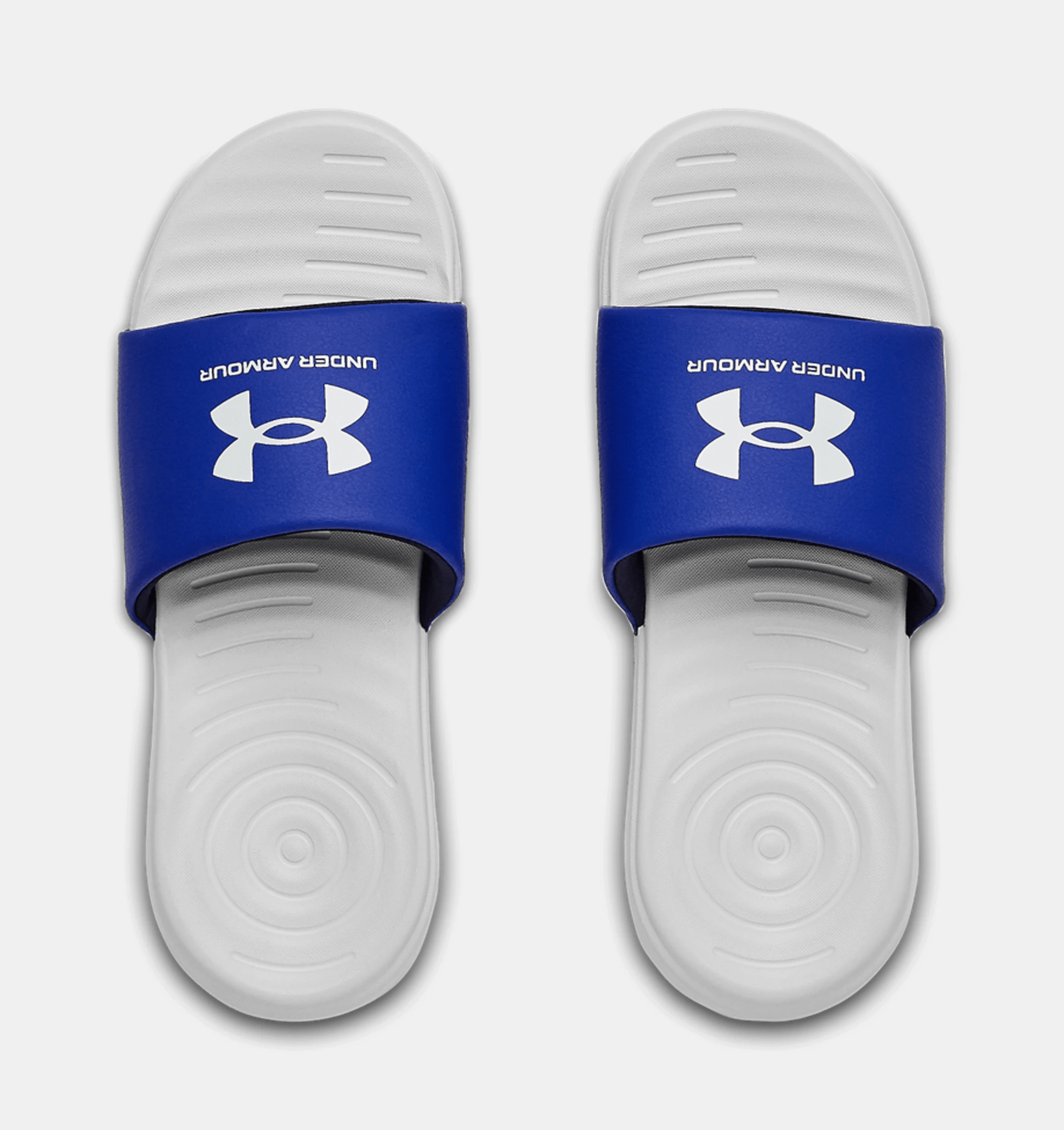 Mens white discount under armour slides