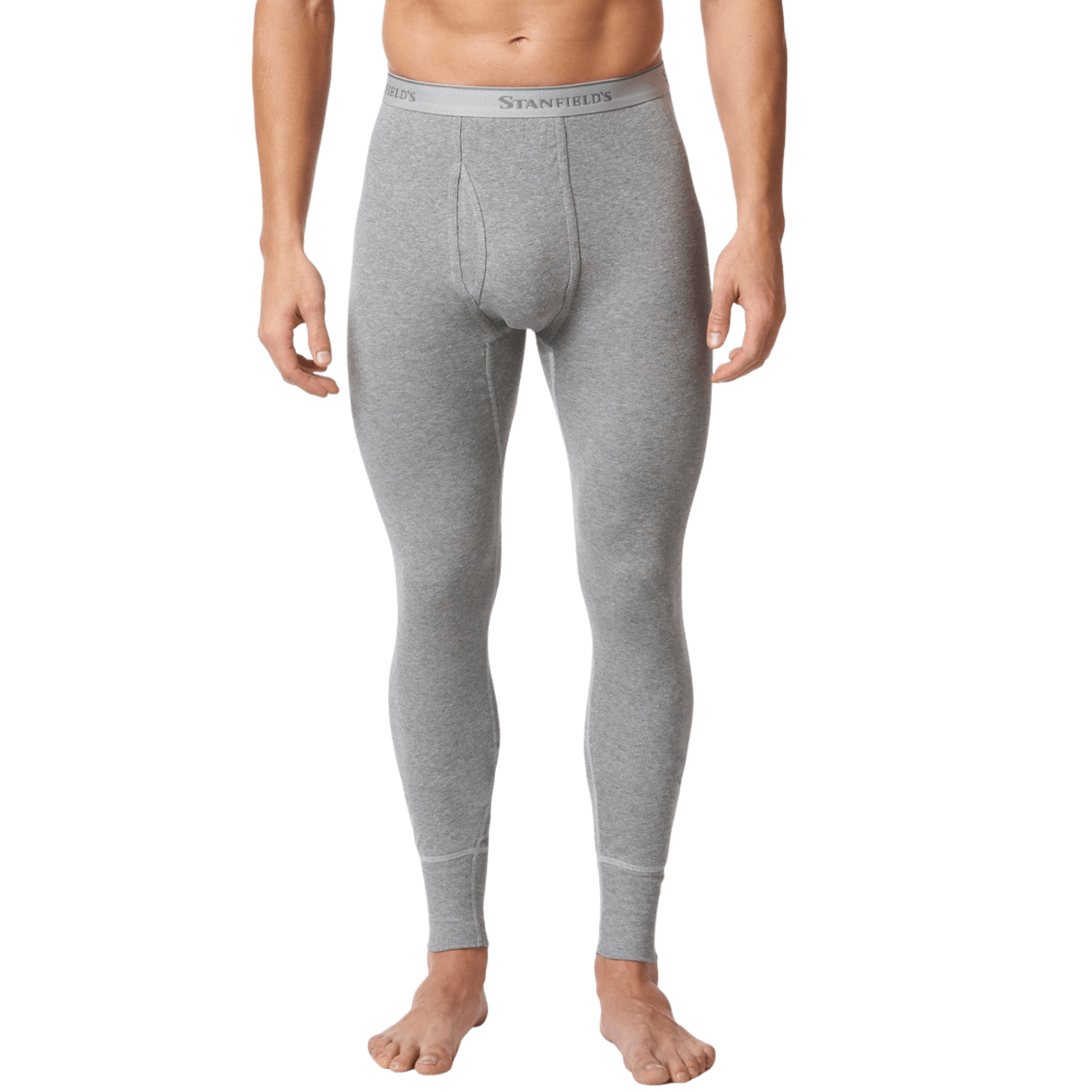 NEW Mens Thermal Underwear XL Waffle Knit Pants Gray Bottoms Long