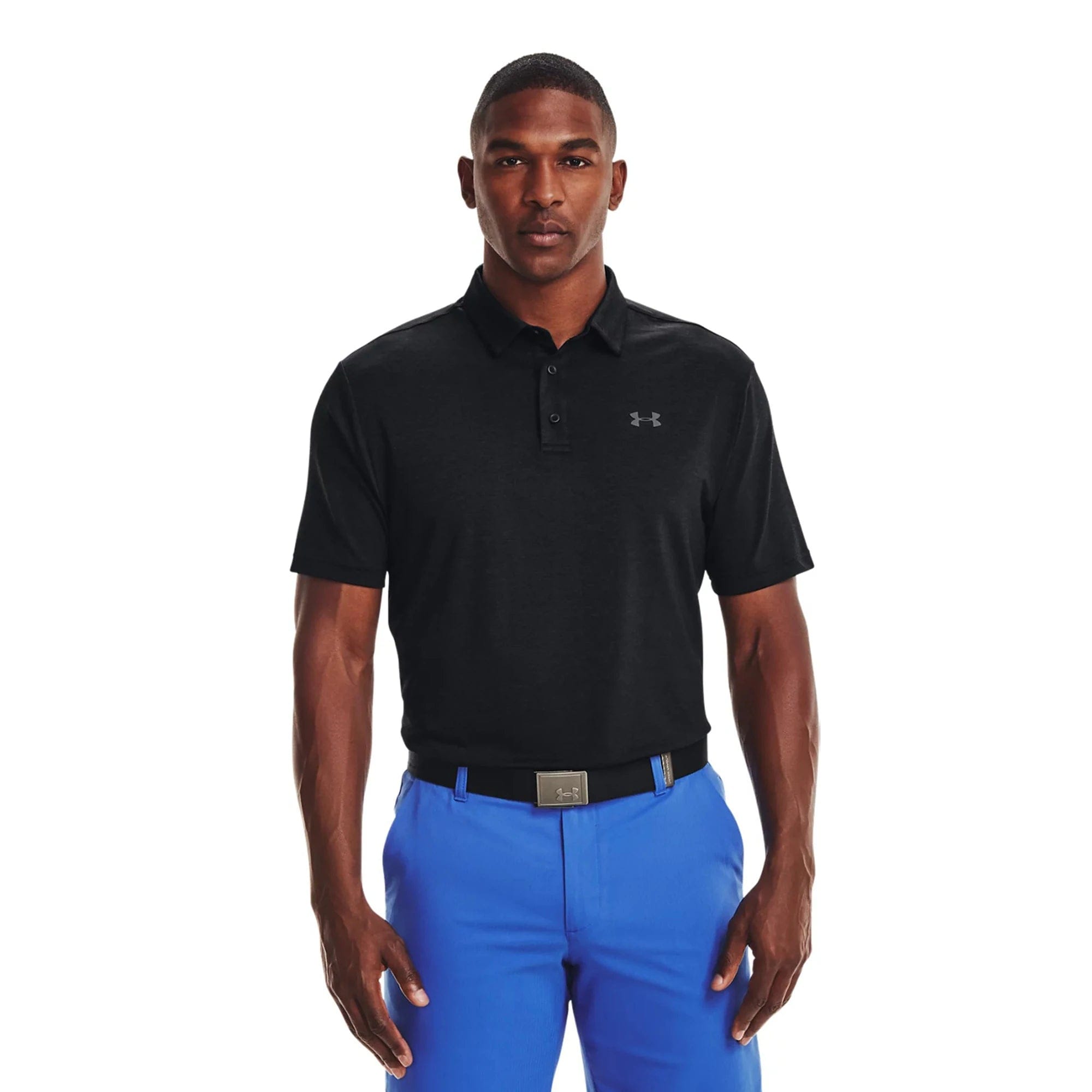 Under armour black polo shirt best sale