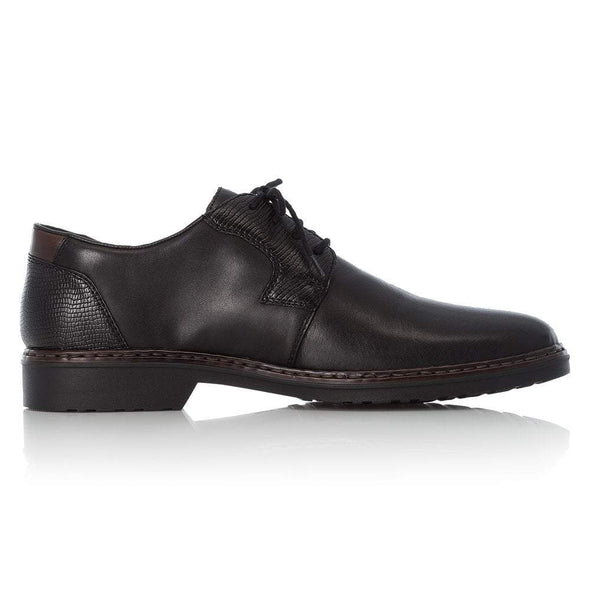 Rieker Schwarz Extra wide lace-up shoes - Black - 16541-02