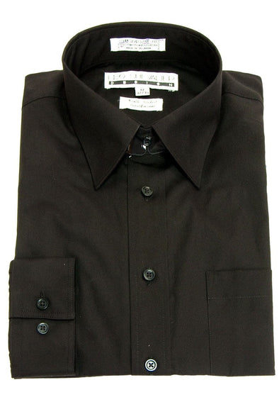 Black Solid Dress Shirt - Leo Chevalier 225103