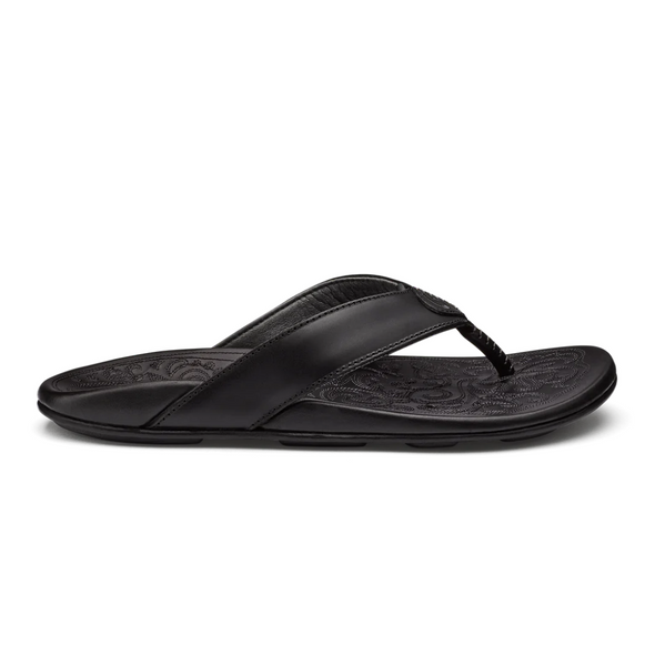 Olukai Mekila Leather Beach Sandals - 10488-4040 Black