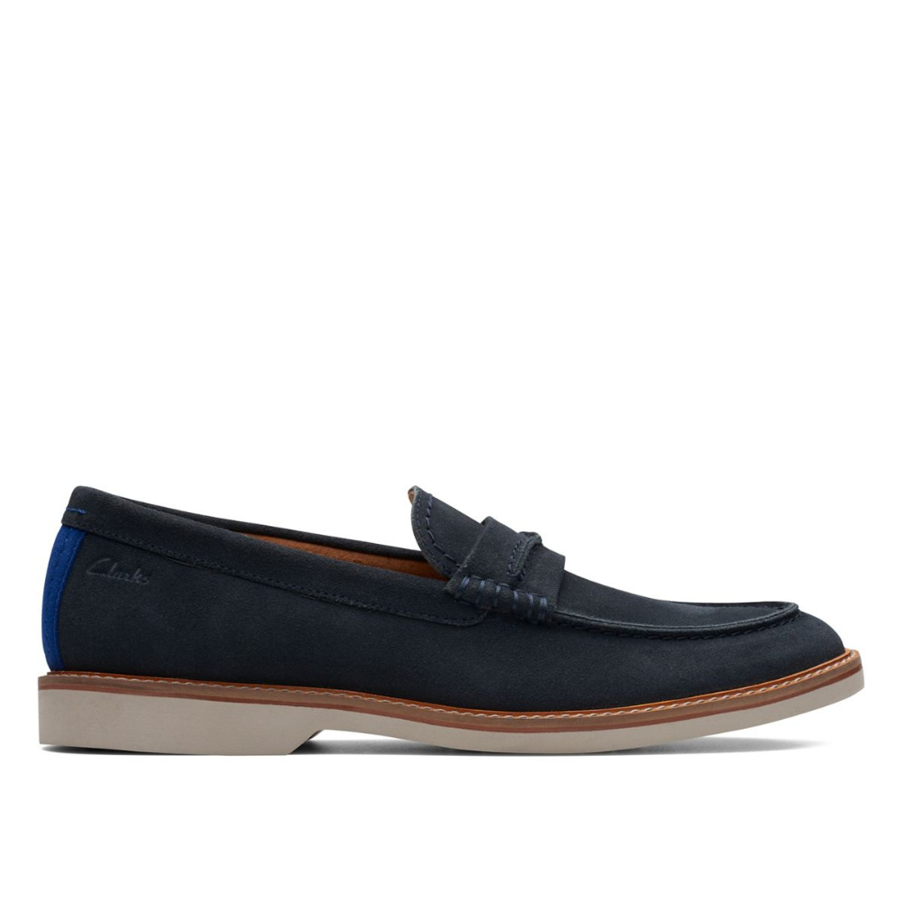 Clarks suede slip ons best sale