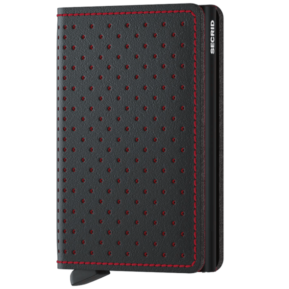 Secrid Slim Wallet- Perforated Black-Red