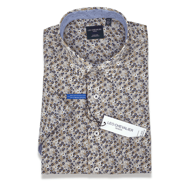 Leo Chevalier 100% Cotton Non-Iron Regular Fit Printed Sport Shirt - 528353 9200