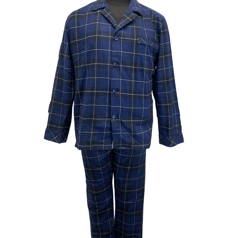Majestic International 100 Cotton Plaid Pajama Set 12631190 Assorted Colours Dark Navy 409 S