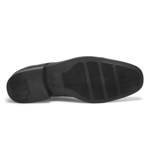 Clarks Tilden Cap Black Leather Shoes - 26110309