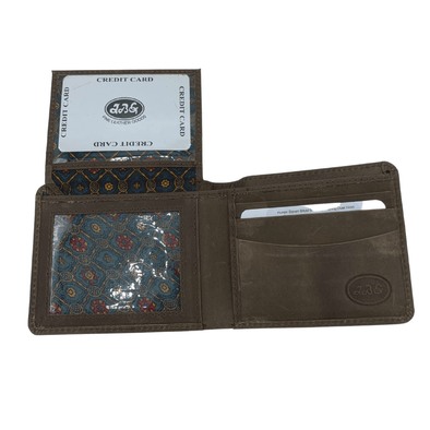 Hunter Brown Bifold Wallet Featuring Dual Hidden ID Windows Made with Genuine Leather - 151