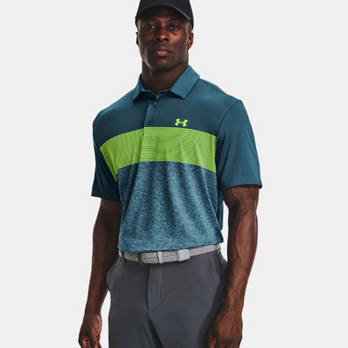 Under Armour Playoff 3.0 Stripe Short Sleeve Polo Shirt- 1378676 415