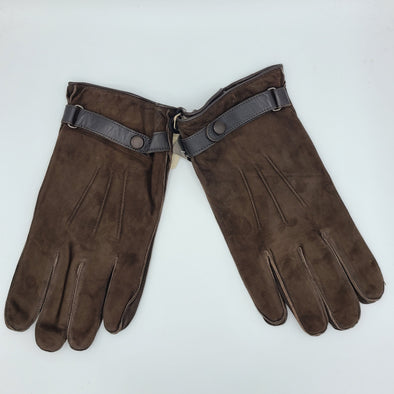 Albee Sheepskin Suede Gloves - Brown - 7408
