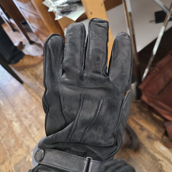 Albee Sheepskin Suede Gloves - Black - 7408