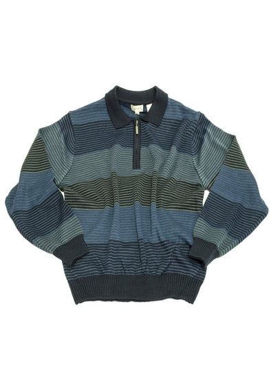 Cavori Jacquard Stripe Sweater, Polo Collar 448620 1998