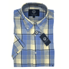 Viyella Short Sleeve Sport Shirt - 554310 6400 Light Blue Yellow Plaid
