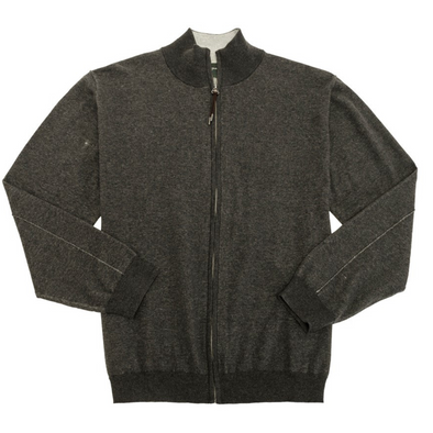 Leo Chevalier Full Zip 100% Cotton Pleated Sweater - 523612 3898