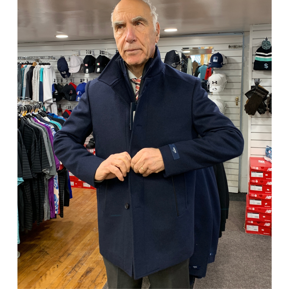 Navy blue top wool jacket