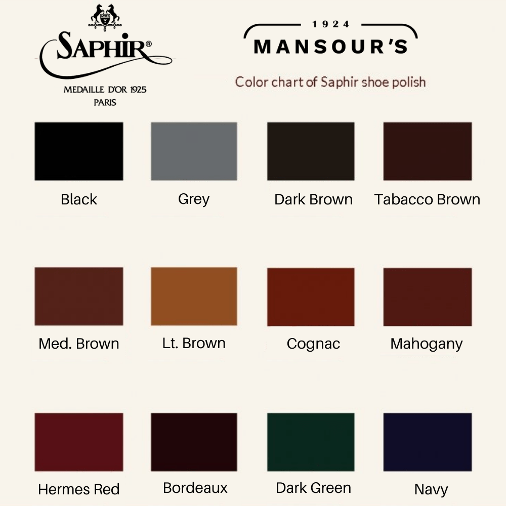 Saphir shoe cream colors hotsell