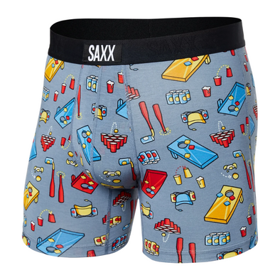 SAXX Vibe Super Soft Boxer Brief -  SXBM35 Beer Olympics- Grey OPG