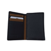 Black & Tan Trifold Wallet Featuring ID Window and 9 Credit Card Slots Made with Genuine Leather - TF
