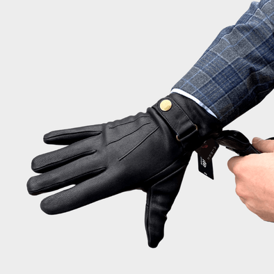 Albee Leather Glove with Snap Closure - 411