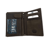 Hunter Brown Bifold Wallet Featuring ID Window and Zipper Pouch Made with Genuine Leather - 1009C