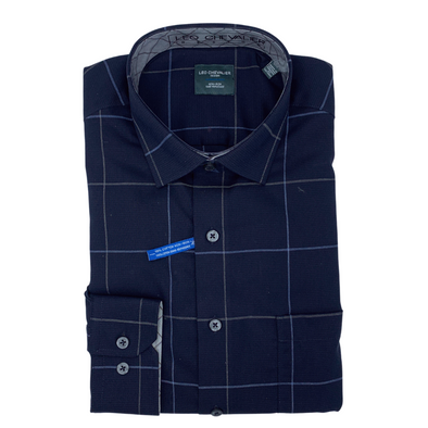 Leo Chevalier Long Sleeve 100% Cotton Sport Shirt -521491 1998