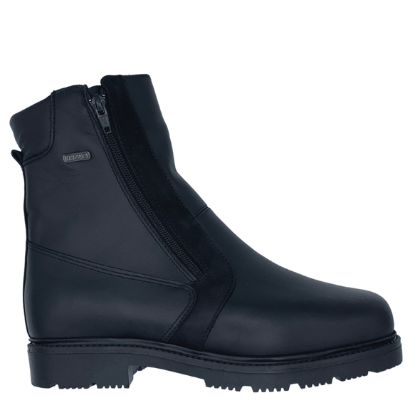 Beluga Double Zipper Leather Boots - Black