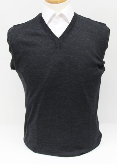 Serica 100% Wool V-Neck Sweater - Charcoal - 420426-34