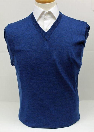 Serica 100% Wool V-Neck Sweater - Blue - 441702-15